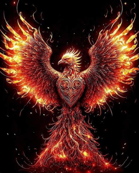 A Phoenix With A Heart On Its Wings Premium Photo Freepik Photo