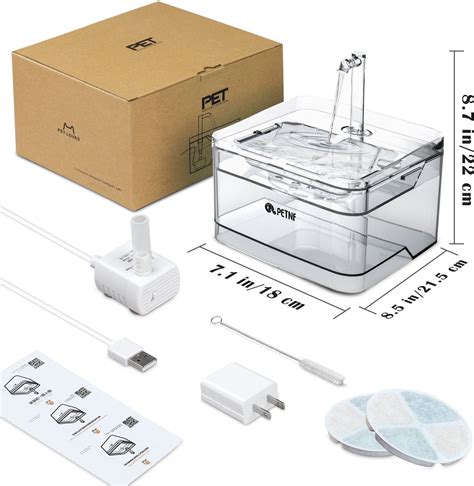 Petnf Transparent Cat Water Drinking Fountain
