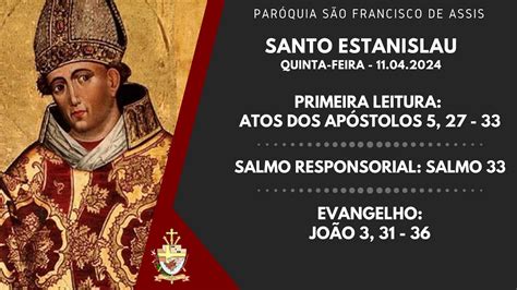 Santo Estanislau Santa Missa Adoração 11 04 2024 YouTube