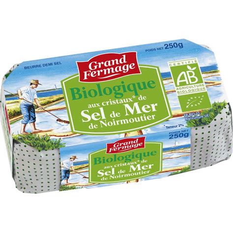 Beurre Moulé Au Sel De Mer Bio Grand Fermage 250 G La Belle Vie