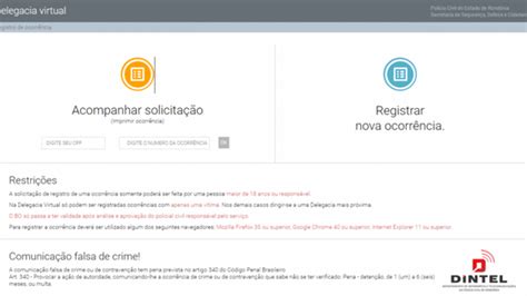 Delegacia Virtual Utilizada Para Registrar Ocorr Ncias De Menor