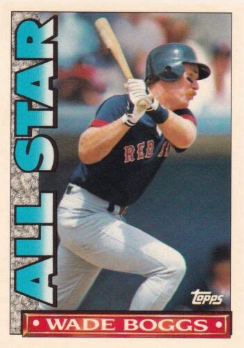 Wade Boggs 1990 Topps All Star Baseball Trading Card 20 66 Boston Red