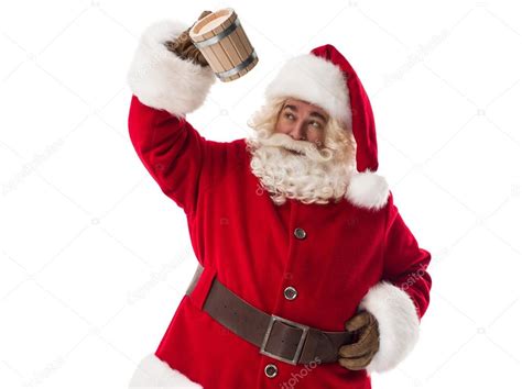 Santa Drinking Beer Santa Claus Drinking Beer — Stock Photo © Hasloo