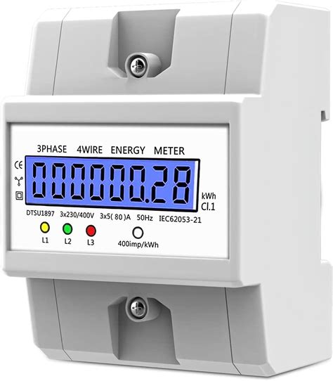 Stromzähler Hutschiene 3 Phasig Mengtech Digitaler Stromzähler mit LCD