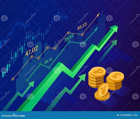 Stock Market And Economics Growth Concept Abstract Isometric Finance