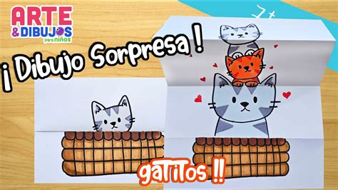 Como dibujar un GATITO DIBUJO SORPRESA Arte y Dibujos para Niños