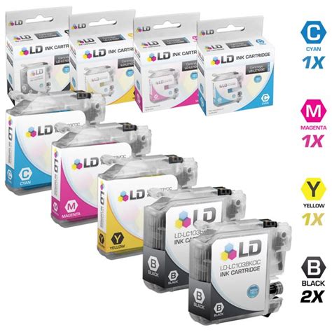 LD Products Compatible LC103 Set of 5 Ink Cartridges: 2 LC103BK Black ...