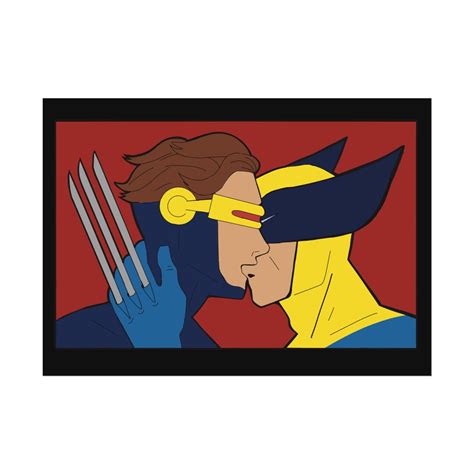 X Men Wolverine X Cyclops Gay Kiss Rolled Poster Etsy