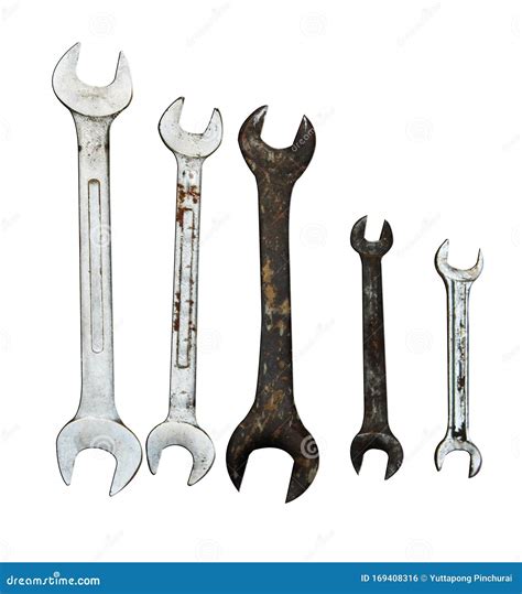 Metal Wrench Tool Isolate On White Background Photo Stock Photo