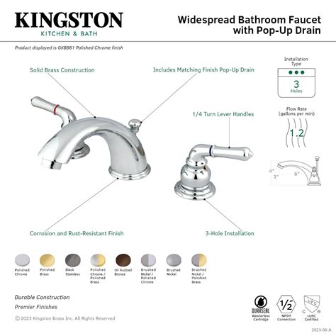 Kingston Brass Gkb962 Magellan 8 Inch Widespread Lavatory Faucet With