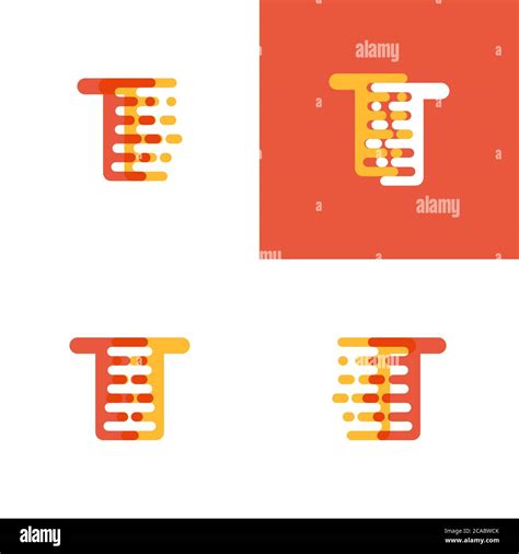 Tt Letters Logo With Accent Speed Soft Orange And Yellow Stock Vector