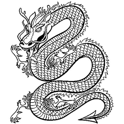 Le Dessin Nous Montre Un Dragon De Chine Colorie Sa T Te En Vert Ses