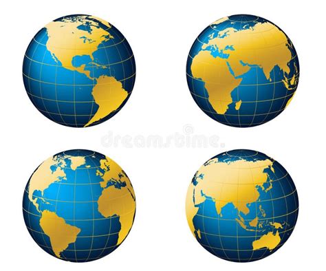 Sistema De Globos Transparentes De La Tierra Mapa Del Mundo Realista En