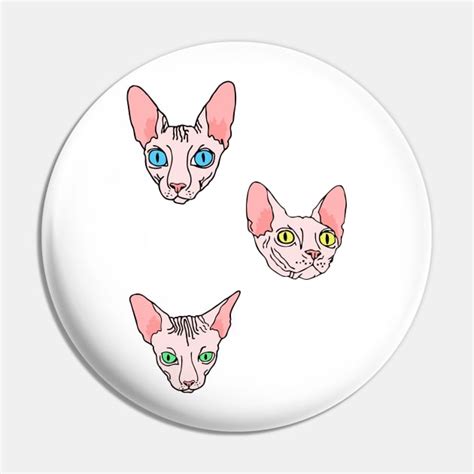 All Over Sphynx Naked Cat Spynx Pin TeePublic