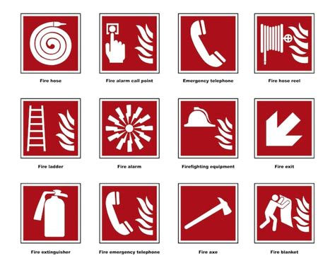 Premium Vector Fire Safety Sign Board Collection Fire Emergency Sign