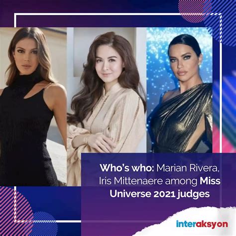 Whos Who Marian Rivera Iris Mittenaere Among Miss Universe 2021 Judges