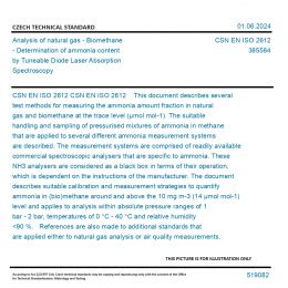 CSN EN ISO 2612 Analysis Of Natural Gas Biomethane Determination