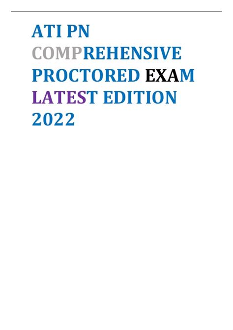 ATI PN COMPREHENSIVE PROCTORED EXAM LATEST EDITION 2022 BEST FOR 2023