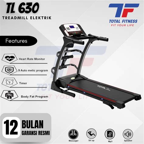 Jual Total Fitness Treadmill Elektrik Auto Incline Tl Motor Hp