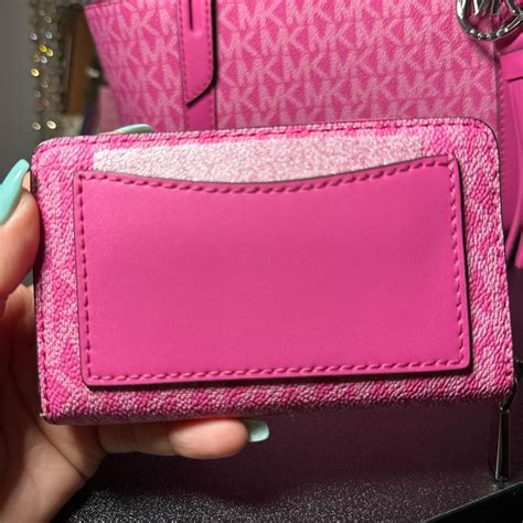 Michael Kors Hot Pink Signature Canvas Small Tote Depop