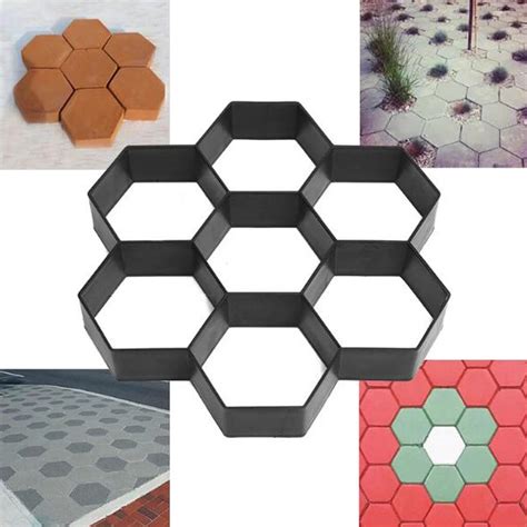 Molde hexagonal para pavimentación plantilla moldeadora de piedras