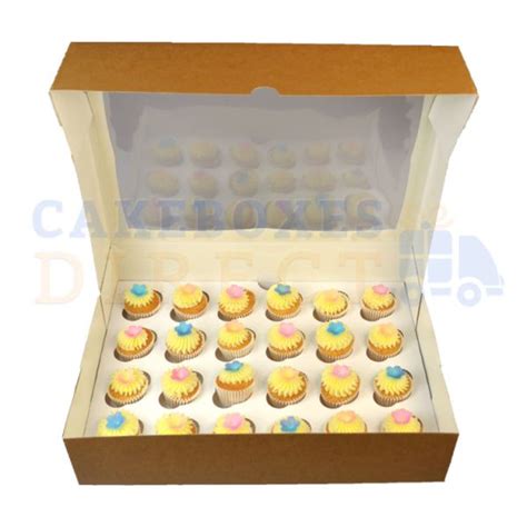 Premium Mini Kraft Cupcake Window Box With Cm Divider Cake