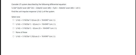 Solved Consider Lti System Described By The Following Chegg