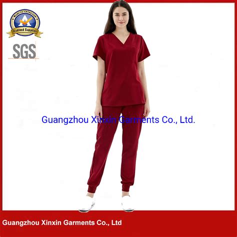 Hospital Jogger Uniform Elastic Pockets Women Uniforms Medical Nurse