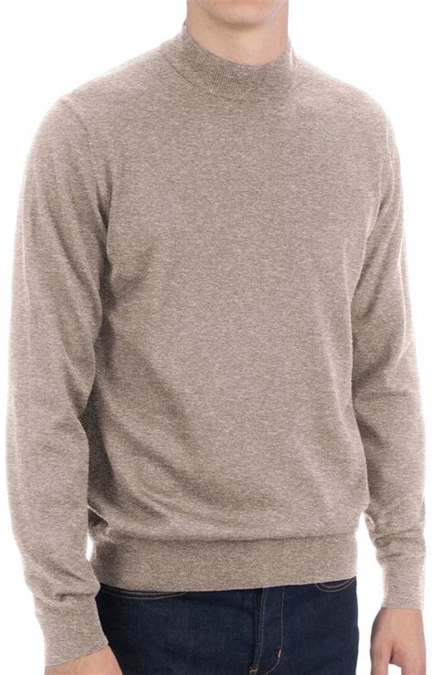 Toscano Mock Turtleneck Sweater Italian Merino Wool 19 Sierra