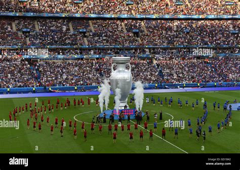 Closing ceremony on the pitch before the UEFA Euro 2016 Final at the Stade de France, Paris ...