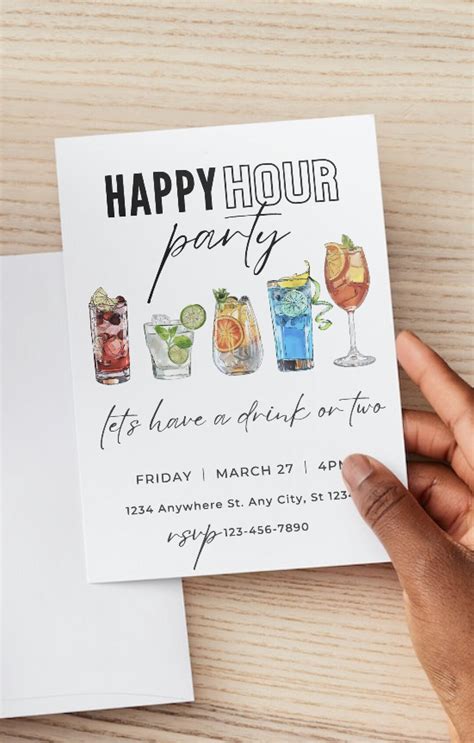 Happy Hour Party Invitation Template Happy Hour After Work Drinks