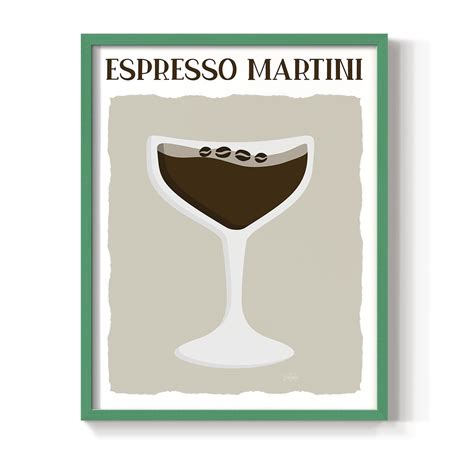 Espresso Martini In Paper Solid Wood 11 X 14 Framed Print