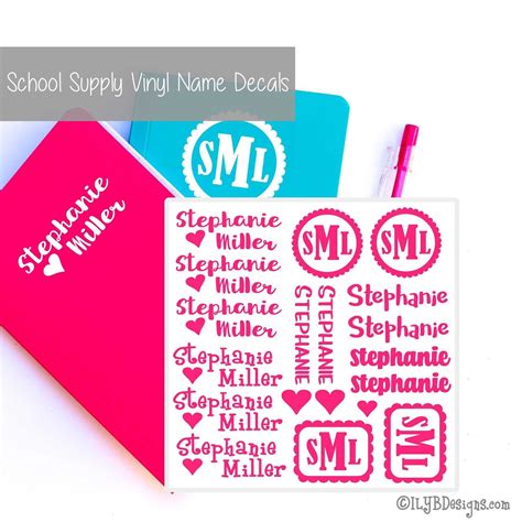 Back to School Name Labels - School Labels for Girls - ILYB Designs ...