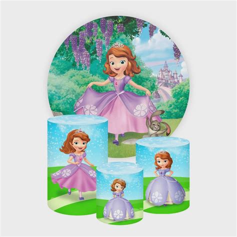 Kit Painel Redondo Capas Cilindro Decora O Festa Princesa Sofia