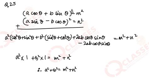 a If a cos θ b sin θ m and a sin θ b cos θ n then prove that