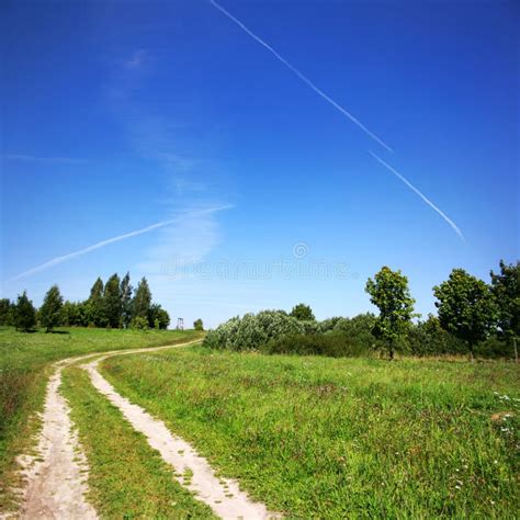 Countryside Footpath On A Nature Reserve Sunny Day Stock Image Image