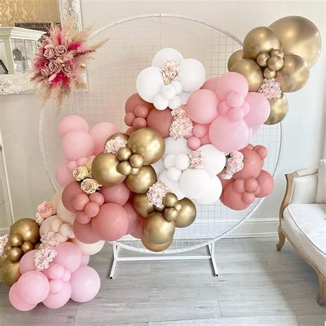 Amazon LyzzGlobo Dusty Pink Balloon Garland Kit Pearl White