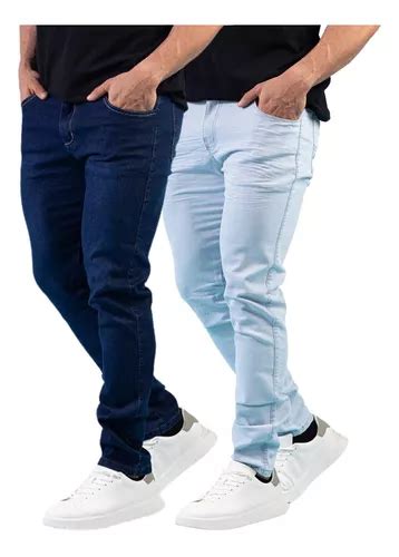 Kit 2 Calça Jeans Sarja Masculina Slim Skinny C Lycra Frete grátis