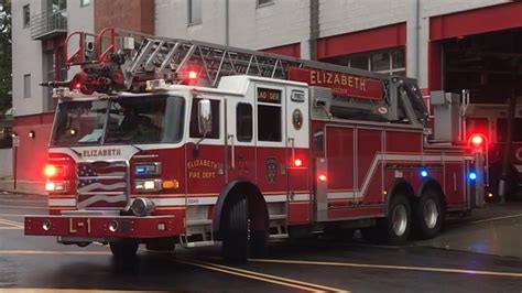 Elizabeth Fire Department Ladder 1 Responding From Quarters On Irvington Avenue In Elizabeth Nj