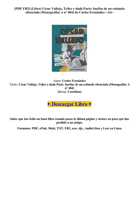 Libro Descargar C Sar Vallejo Trilce Y Dad Par S De Carlos