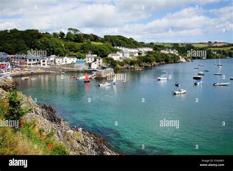 The Village Of Glandore And Boats In The Harbor Glandore County Cork