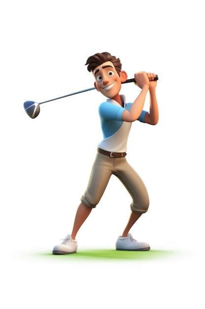Golf Cartoon Sports Golfer Premium Ai Generated Image