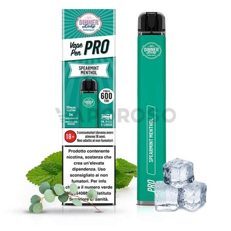 Dinner Lady Vape Pen Pro Spearmint Menthol 600 Puff Usa E Getta