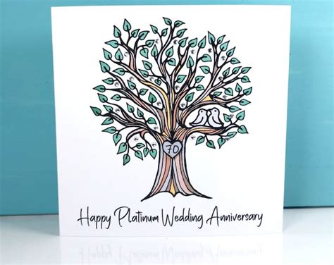 Platinum 70th Wedding Anniversary Card 70 Year Anniversary Etsy