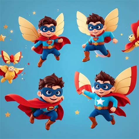 Premium Photo Cute Super Hero Flying Cartoon Vector Icon Illustration