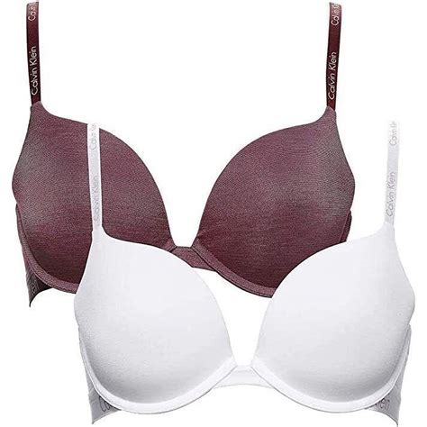 Calvin Klein Womens 2 Pack Lightly Lined Demi Bras 34b Whitephoebe New With Boxtags