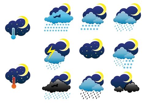 Premium Vector Night Weather Icons