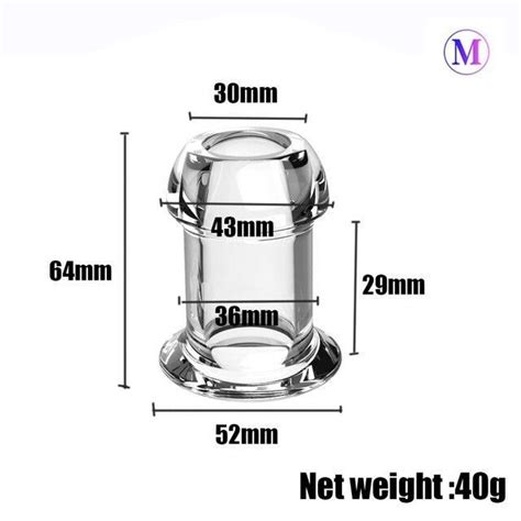 PLUG Transparent B Bouchon Anal Creux Dilatateur Tunnel Nettoyage