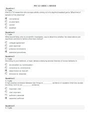 PSY 101 Week 1 Review Docx PSY 101 WEEK 1 REVIEW Question 1 1 1