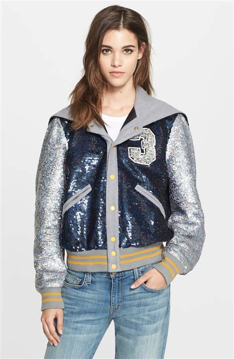 Ashish Hooded Sequin Varsity Jacket Nordstrom